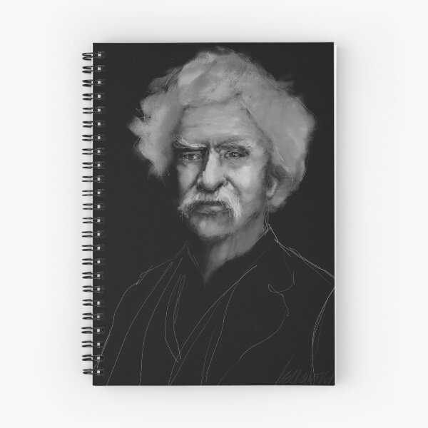 Item preview, The Writer – Black and White Portrait of a Mark Twain Fine Art Painting designed and sold by BuckaBaby.