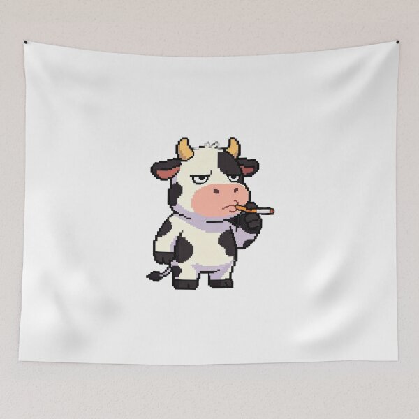 Item preview, Grumpy Pixel Cow Meme Character designed and sold by a575642903.