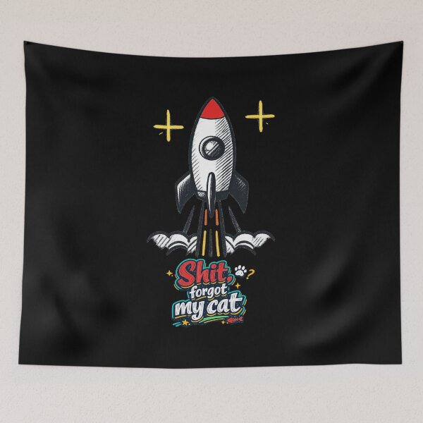 Item preview, Shit, Forgot My Cat – Funny Cat Quote Design designed and sold by Rocket&Stars.