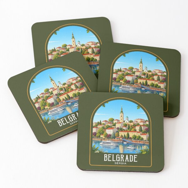 Item preview, Belgrade Vintage Travel Illustration designed and sold by HomeLivingCo.