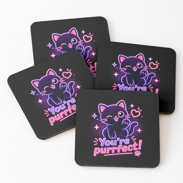Item preview, Purrfect Cat – Neon Pun Sticker designed and sold by Cerys-GS.
