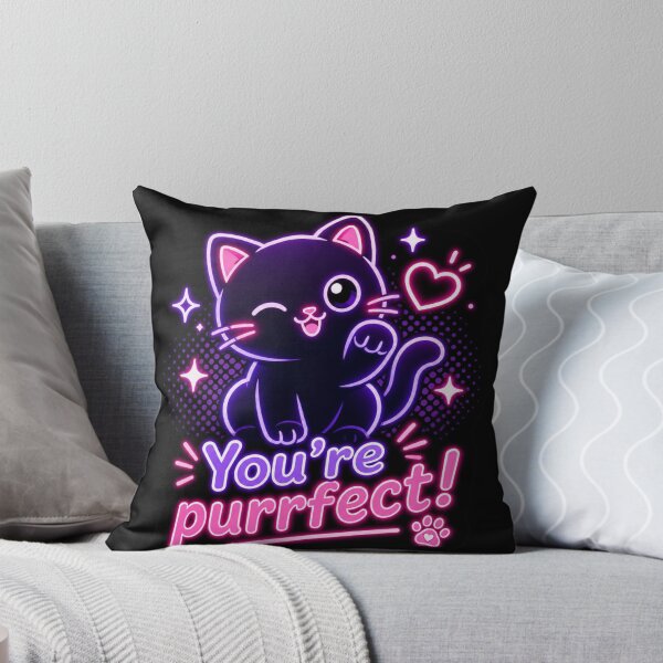 Item preview, Purrfect Cat – Neon Pun Sticker designed and sold by Cerys-GS.