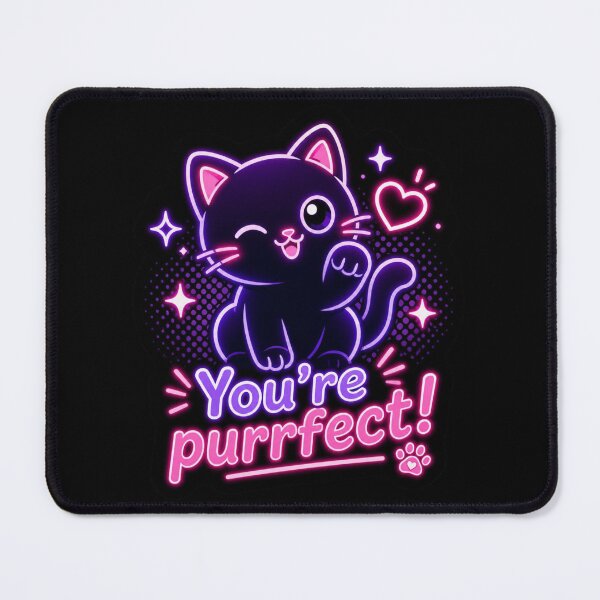 Item preview, Purrfect Cat – Neon Pun Sticker designed and sold by Cerys-GS.