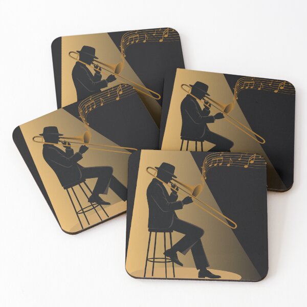 Item preview, Jazz Trombone Player Silhouette | Vintage Jazz Club Illustration | Retro Music Performance Art | Minimalist Trombone Design designed and sold by Studio pod Burom.