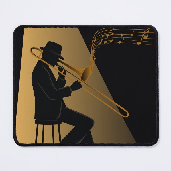 Item preview, Jazz Trombone Player Silhouette | Vintage Jazz Club Illustration | Retro Music Performance Art | Minimalist Trombone Design designed and sold by Studio pod Burom.
