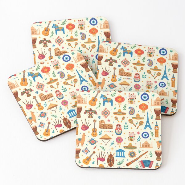 Item preview, World Culture Landmarks and Folk Instruments Pattern designed and sold by 71shoppers.