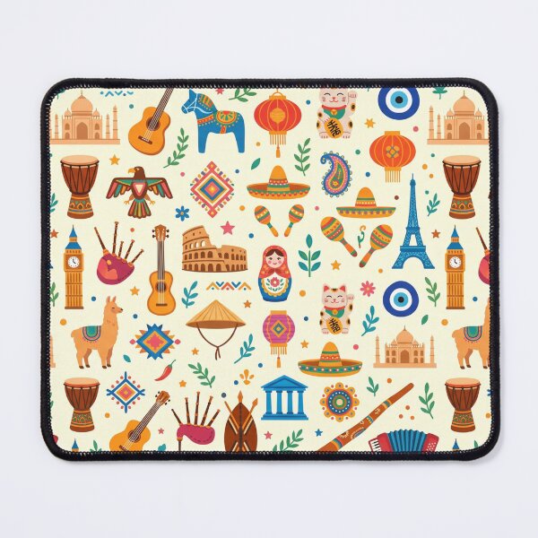 Item preview, World Culture Landmarks and Folk Instruments Pattern designed and sold by 71shoppers.