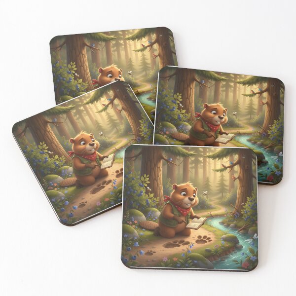 Item preview, Happy Beaver Adventures – Mysterious Footprints designed and sold by Clothes With Smiling Animals Walt Gral.