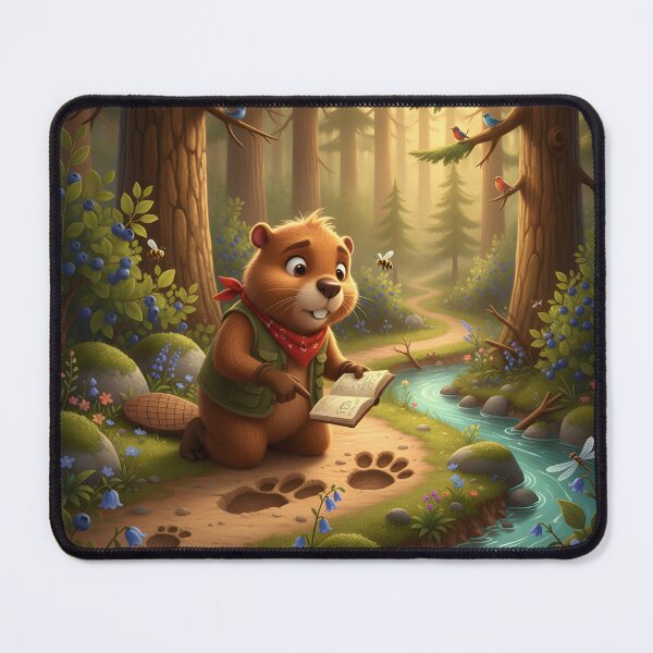 Item preview, Happy Beaver Adventures – Mysterious Footprints designed and sold by Clothes With Smiling Animals Walt Gral.