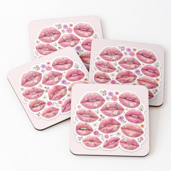 Item preview, Floral Lips Sticker Sheet | Cute Botanical Kiss Collection | Pink Aesthetic Art designed and sold by Arts121.