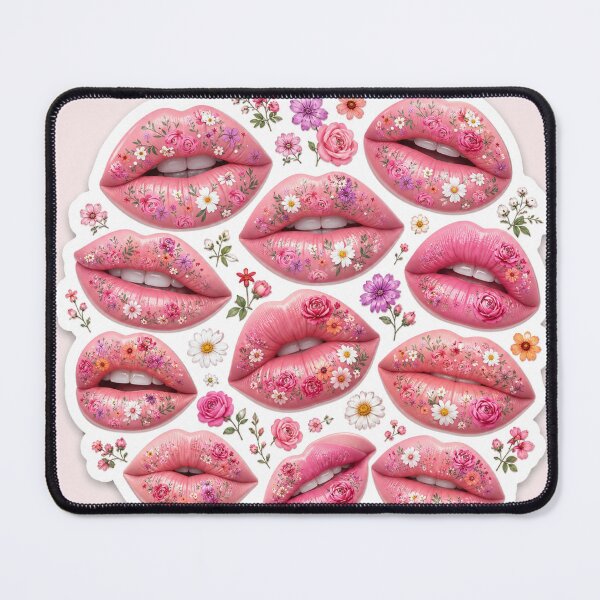 Item preview, Floral Lips Sticker Sheet | Cute Botanical Kiss Collection | Pink Aesthetic Art designed and sold by Arts121.
