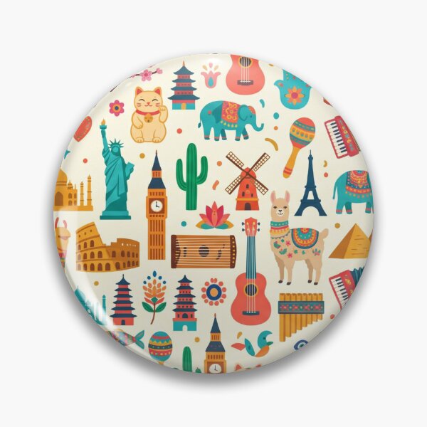 Item preview, Global Cultural Wonders and Travel Icons Pattern designed and sold by 71shoppers.