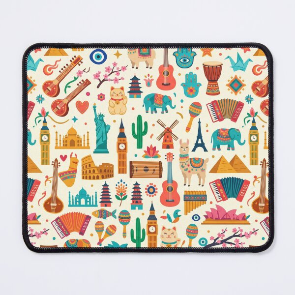 Item preview, Global Cultural Wonders and Travel Icons Pattern designed and sold by 71shoppers.