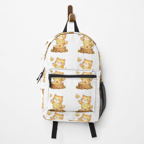 Item preview, Kawaii Orange Cat Chasing a Butterfly Cute Animal Design designed and sold by Wawa5656.