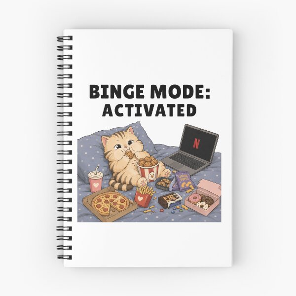 Item preview, Binge Mode Activated | Cozy Cat Movie Night designed and sold by Moochie Studios.