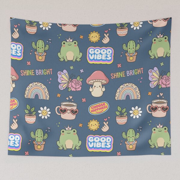 Item preview, Motivational Happiness Cute Collage Pastel Seamless Pattern designed and sold by HowToCanadian.