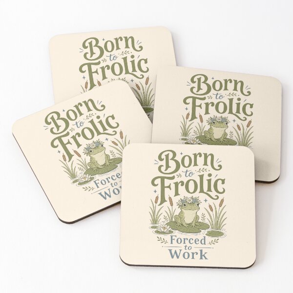 Item preview, Born to Frolic, Forced to Work Frog designed and sold by InkwellCottage.