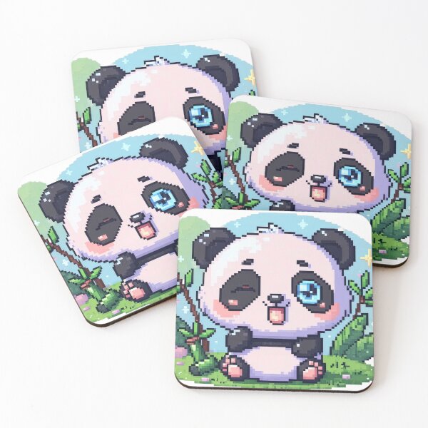 Item preview, Winking Pixel Art Cute Panda designed and sold by a575642903.