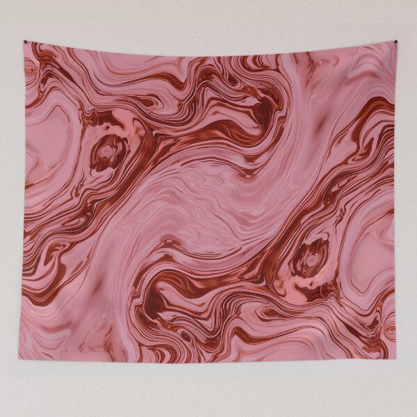 Item preview, Pink Liquid Waves – Abstract Marble Texture Art Print designed and sold by Rewolucja.