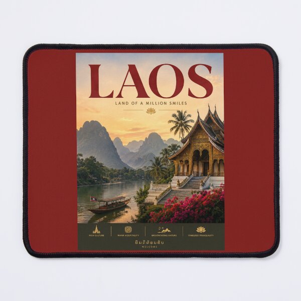 Item preview, Vintage Laos Poster designed and sold by GoodOldVintage.