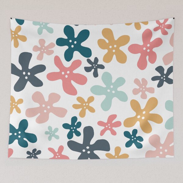 Item preview, Trippy Retro Flowers Pink and Blue designed and sold by jehb.creative.
