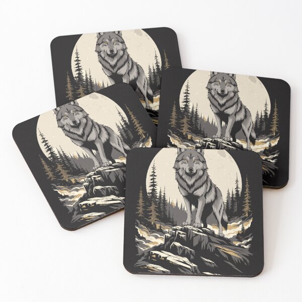 Item preview, Wolf Guardian of the Forest – Vintage Wildlife Illustration designed and sold by TeeVibeHaus.