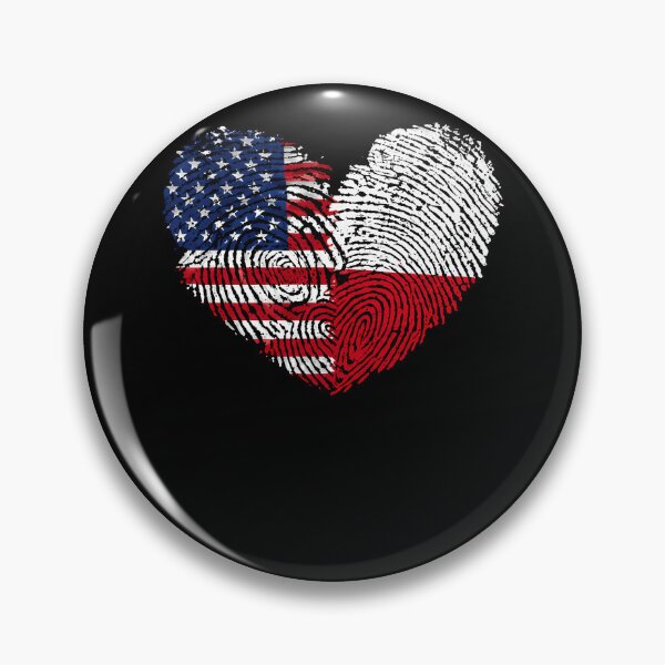 Item preview, Polish American Fingerprint Heart – USA Poland Heritage Pride Design designed and sold by PosiMCreations.