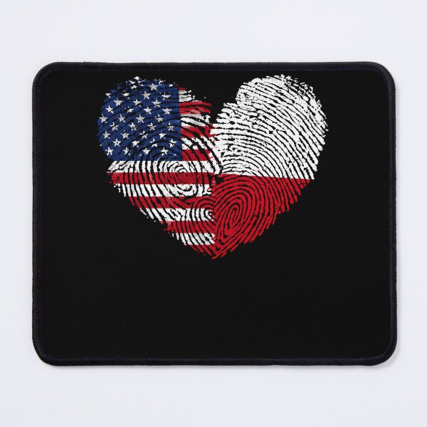 Item preview, Polish American Fingerprint Heart – USA Poland Heritage Pride Design designed and sold by PosiMCreations.