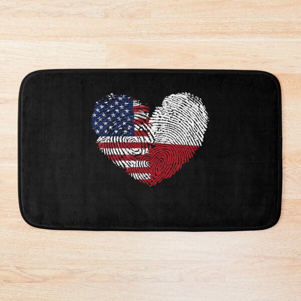 Item preview, Polish American Fingerprint Heart – USA Poland Heritage Pride Design designed and sold by PosiMCreations.