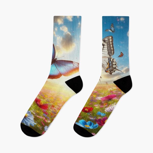 Item preview, Butterfly dance: A dance of colors on the flower meadow under a blue sky designed and sold by FotoworldEdel.