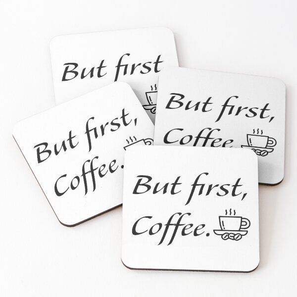 Item preview, But First Coffee Colorful Typography Coffee Cup Art designed and sold by Akkhay.