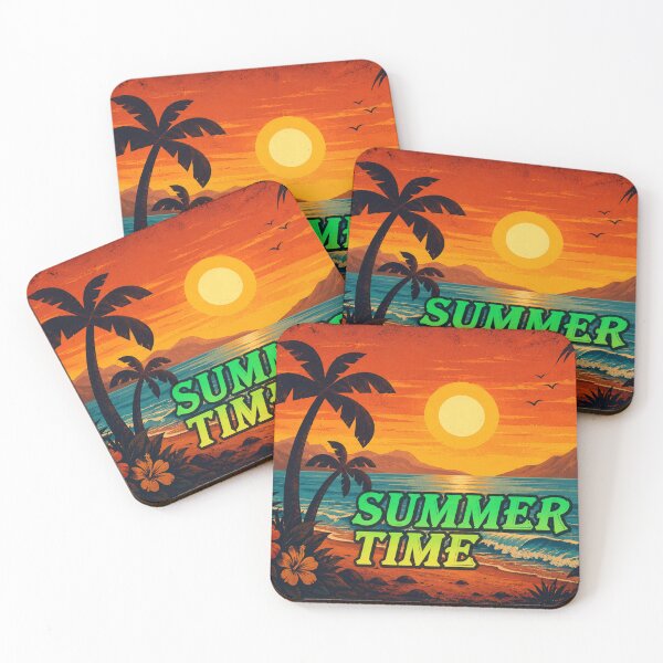 Item preview, Summer Time Tropical Sunset | Retro Beach Paradise designed and sold by Fei Long Design Hub.