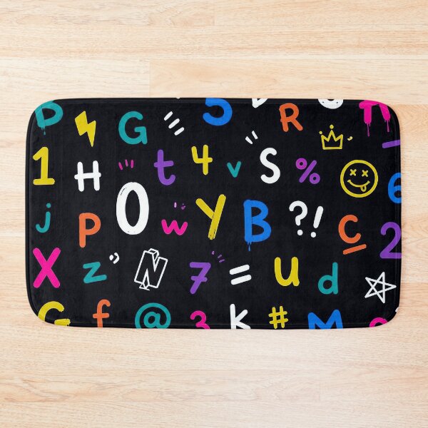 Item preview, Colorful Alphabet & Numbers – Playful Graffiti Typography Pattern designed and sold by IMuDesigner.
