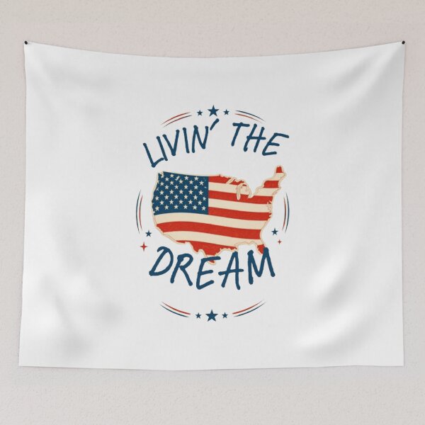 Item preview, Livin' The Dream - Vintage US Flag Map designed and sold by PoppaBear71.