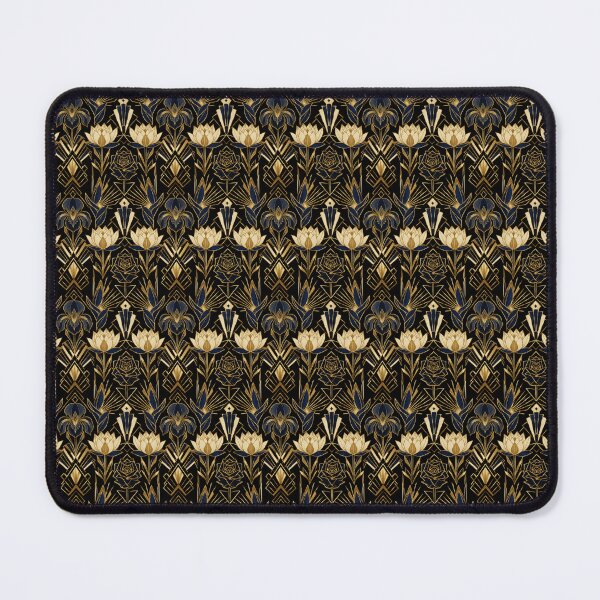 Item preview, Art Deco Floral Geometric Mix Navy Gold Seamless Pattern designed and sold by Inkworksbyshery.