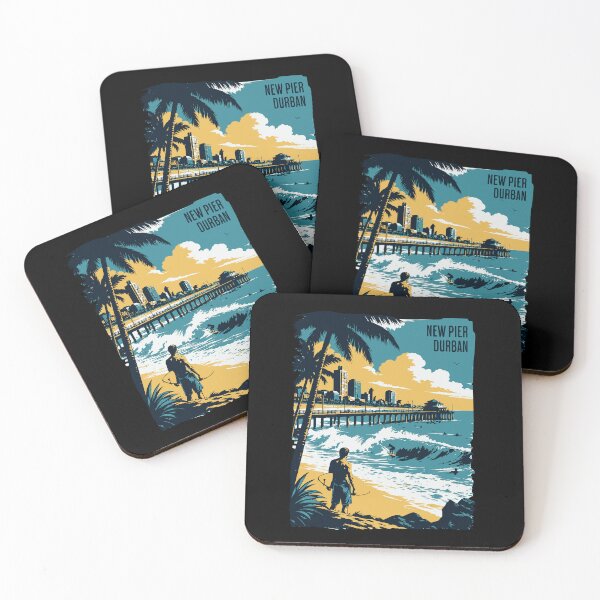 Item preview, New Pier Durban Surfing South Africa Retro Art designed and sold by d247.