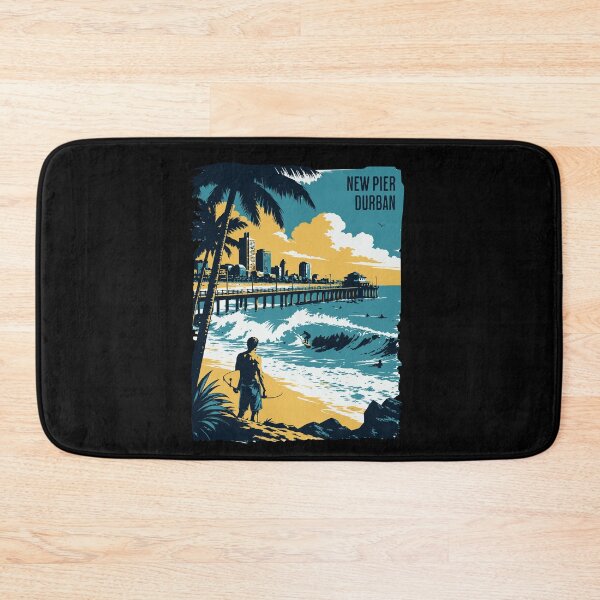 Item preview, New Pier Durban Surfing South Africa Retro Art designed and sold by d247.