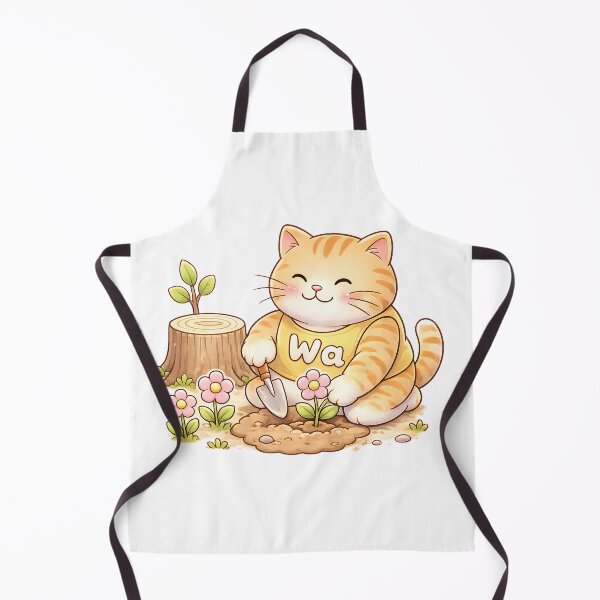Item preview, Kawaii Orange Cat Gardening with Flowers Cute Nature Design designed and sold by Wawa5656.