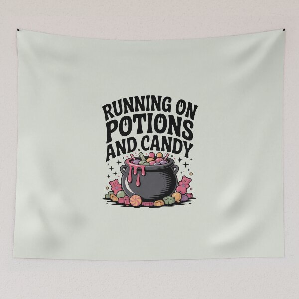 Item preview, Running on Potions and Candy – Funny Halloween Witch Design designed and sold by Jollys-ArtShop.