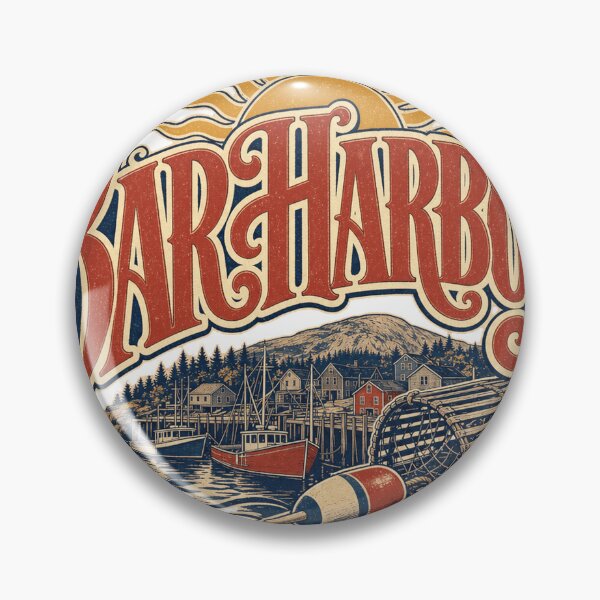 Item preview, Bar Harbor Maine Ornate Vintage Travel Typography designed and sold by VisualArtsOasis.