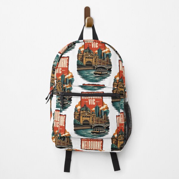 Item preview, Melbourne Victoria Australia Vintage Travel Poster designed and sold by TravelersGems.
