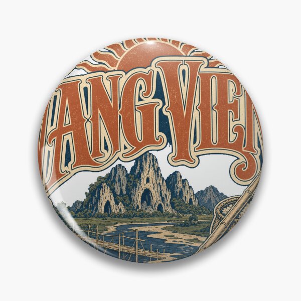 Item preview, Vang Vieng Laos Retro Hand Drawn Sign Lettering designed and sold by VisualArtsOasis.