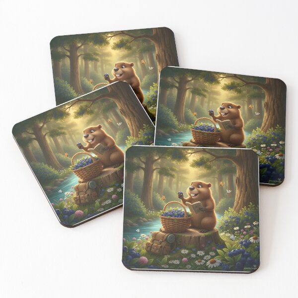 Item preview, Happy Beaver Adventures – The Blueberry Gift designed and sold by Clothes With Smiling Animals Walt Gral.