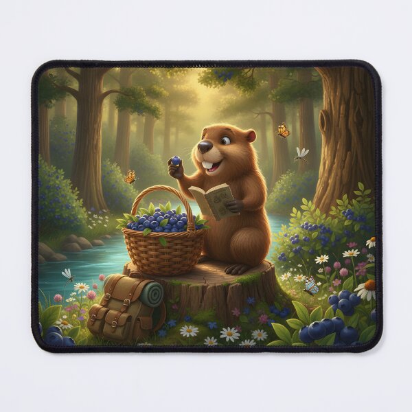 Item preview, Happy Beaver Adventures – The Blueberry Gift designed and sold by Clothes With Smiling Animals Walt Gral.