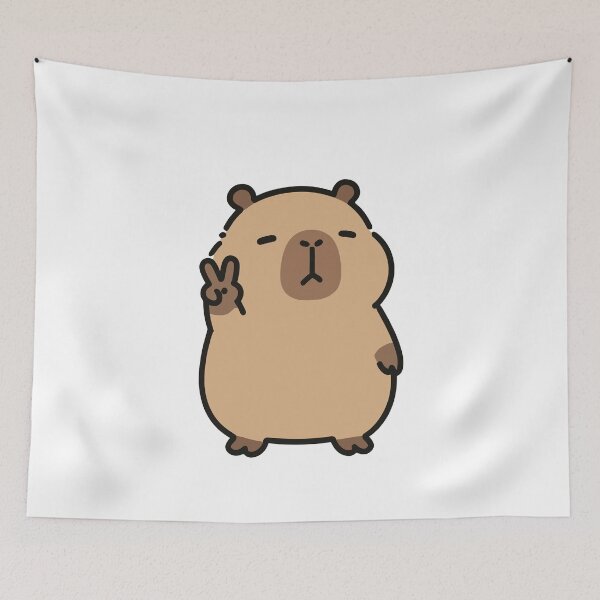 Item preview, Cute Peacing Capybara designed and sold by Pukianjay.