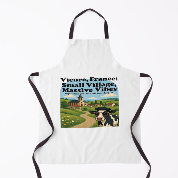 Item preview, Vieure, France: Small Village, Massive Vibes | Funny French Countryside Cow T-Shirt | Rural France Travel Souvenir | Cute Village Life Graphic designed and sold by Sushikidsntod.