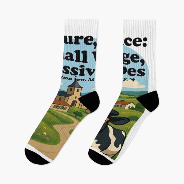 Item preview, Vieure, France: Small Village, Massive Vibes | Funny French Countryside Cow T-Shirt | Rural France Travel Souvenir | Cute Village Life Graphic designed and sold by Sushikidsntod.