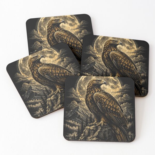 Item preview, Golden Eagle Above the Mountains – Vintage Wildlife Illustration designed and sold by TeeVibeHaus.