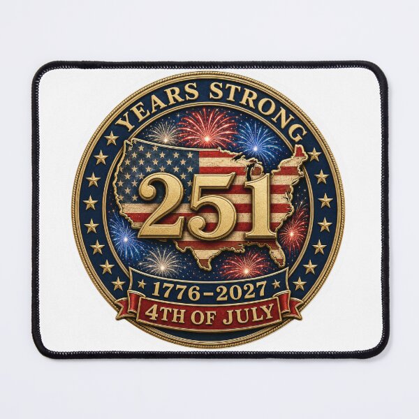 Item preview, 251st Anniversary of the USA - Round USA Anniversary Design – 251 Years of Strength designed and sold by Collins Design.