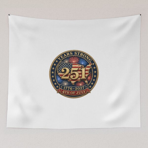 Item preview, 251st Anniversary of the USA - Round USA Anniversary Design – 251 Years of Strength designed and sold by Collins Design.